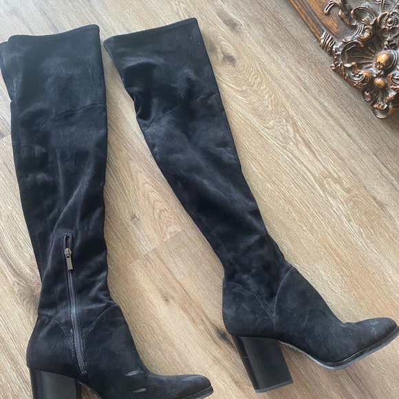Marc Fischer black suede over the knee boots - Picture 2 of 3